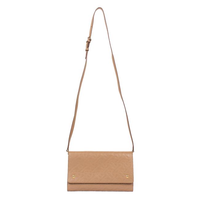 Burberry Hazelmere Logo Wallet Light Camel Leather Cross Body Bag