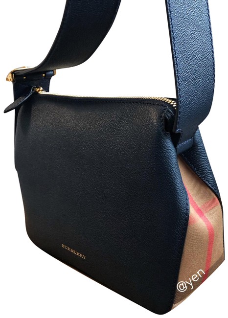 Burberry Helmsley Carbon Blue Leather Cross Body Bag