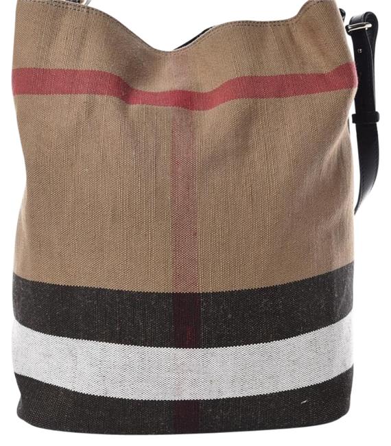 Burberry Hobo Ashby TanCheck Canvas Cross Body Bag