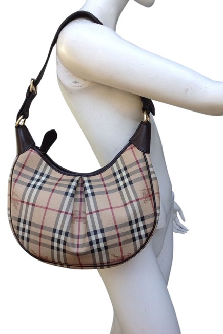 Burberry Shoulder Hobo Nova Check Pvc Hobo Bag