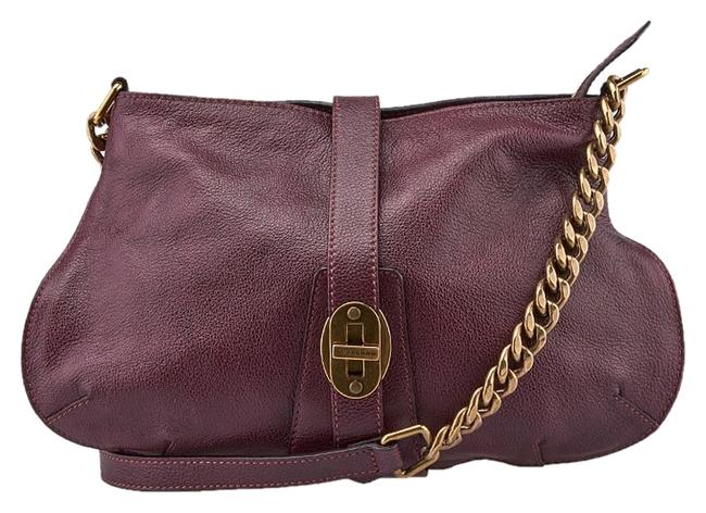 Burberry Holyoake Plum Medium 40301 Purple Leather Cross Body Bag