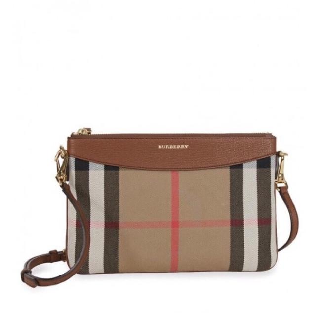 Burberry Clutch Horseferry Check Leather Cross Body Bag