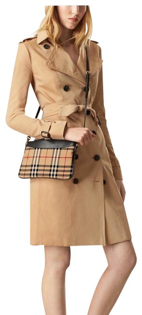 Burberry Horseferry Check Peyton Wristlet Black Cross Body Bag