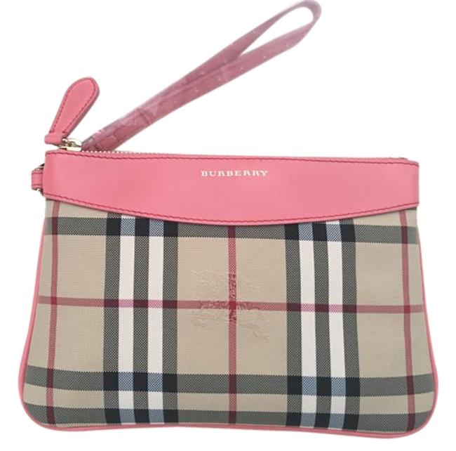 Burberry Horseferry Leacher Pouch Check Clutch