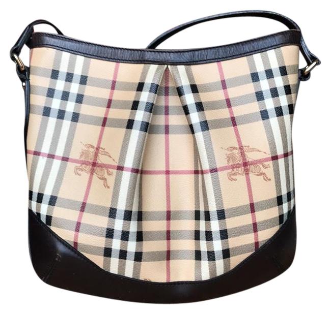 Burberry House BrownCheck Leather Pvc Cross Body Bag