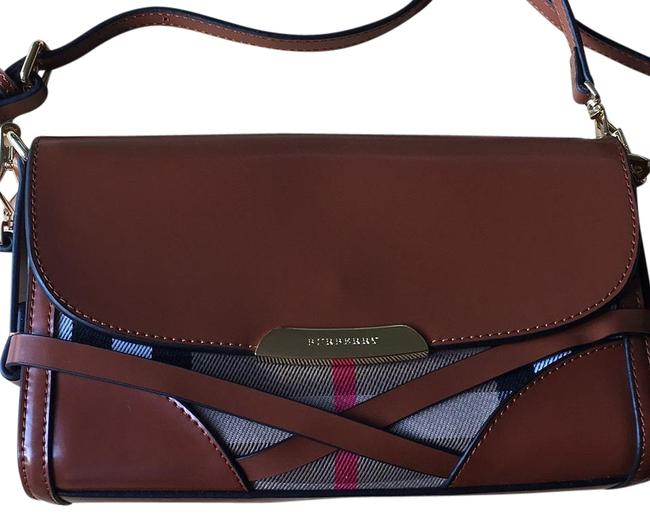 Burberry House Check and Canvas Brown Leather Cross Body Bag