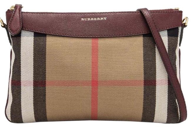 Burberry Clutch House Check and Leather Cross Body Bag