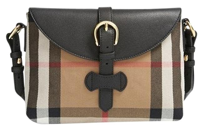 Burberry House Black Textile with Leather Trim Cross Body Bag