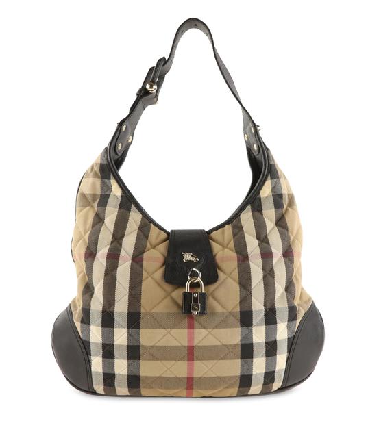 Burberry House Check Brooke Brown Canvas Hobo Bag