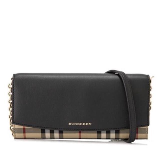 Burberry House Check Leather Woc with Strap Cross Body Bag
