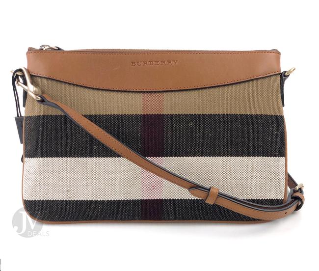 Burberry House Check Peyton Wristlet Hand Brown Canvas Leather Cross Body Bag