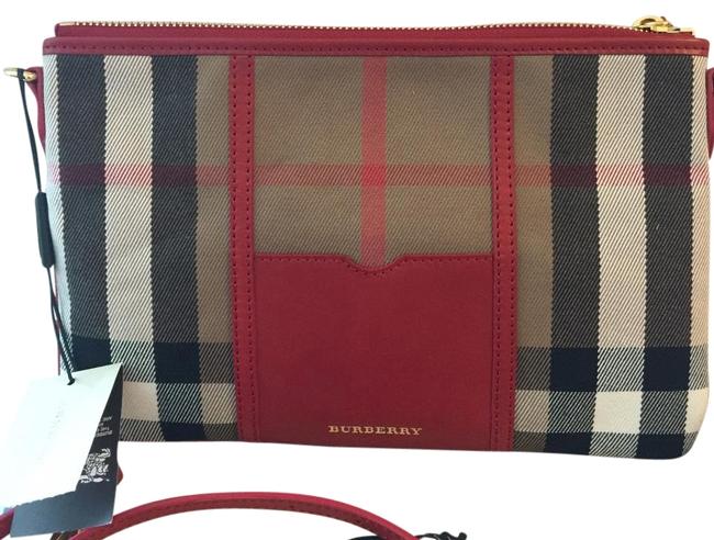 Burberry House Check Sartorial Peyton Textileleather Cross Body Bag