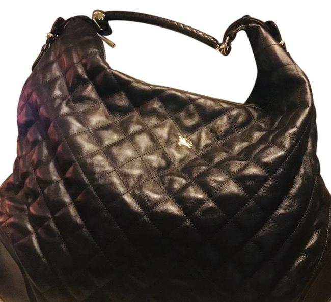 Burberry Hoxton Quilted Bql Large Dark Brown Leather Hobo Bag