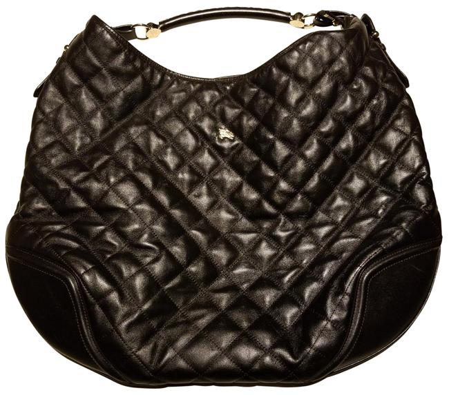 Burberry In Dark Brown Leather Hobo Bag