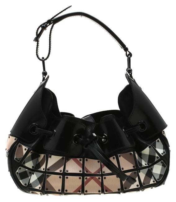 Burberry Italy Black Leather Hobo Bag