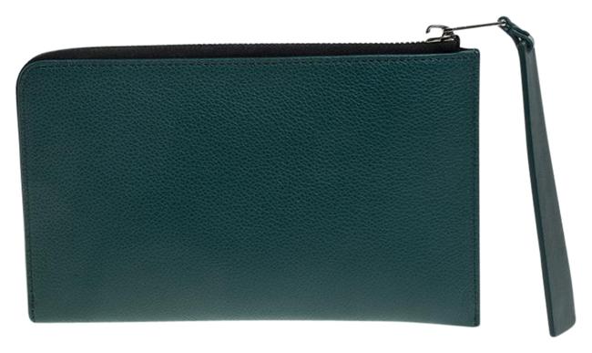 Burberry Italy Green Leather Clutch
