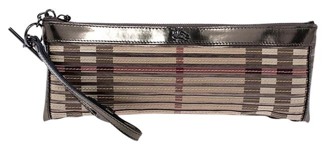 Burberry Italy Metallic Pvc and Patent Leather Clutch