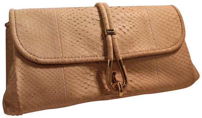 Burberry Ivory Python Skin Leather Clutch