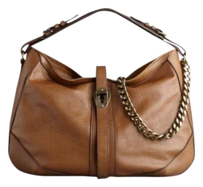 Burberry Large Bronze Amber Grainy Leather Hobo Bag