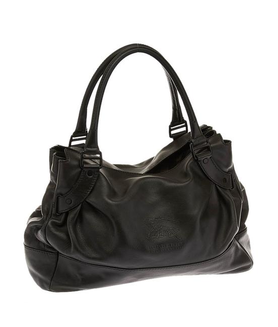 Burberry Shoulder Large 17636 Black Leather Hobo Bag