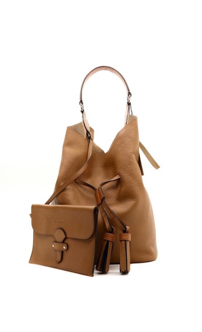 Burberry Large Susanna Ashby Tan Leather Hobo Bag