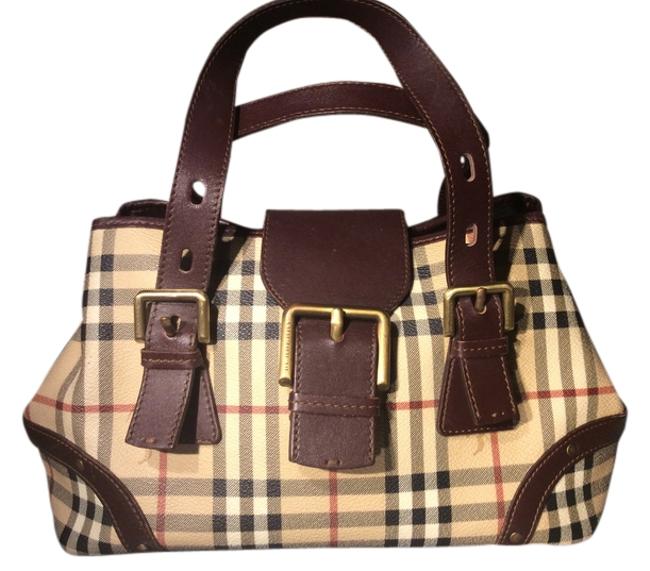 Burberry Leather and Canvas Hobo Bag