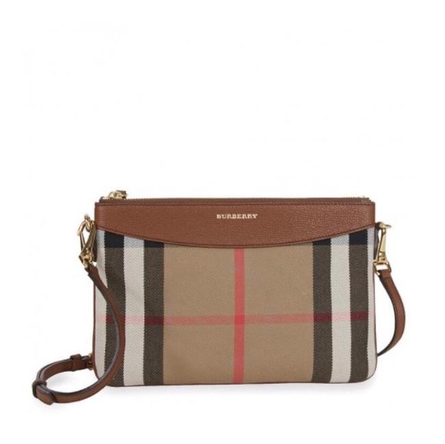 Burberry Clutch Leather Brown Cross Body Bag