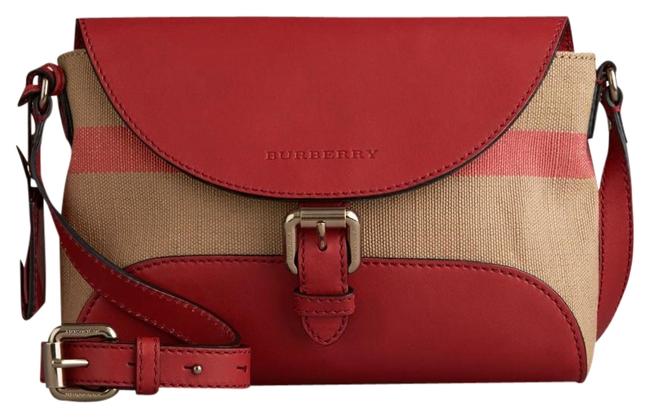 Burberry Leather Henham Red Canvas Cross Body Bag