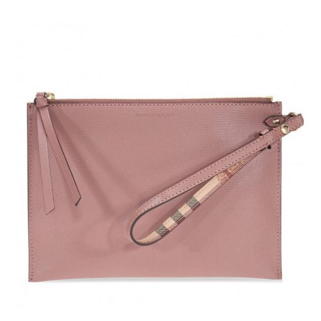 Burberry Leather Pouch Berry Clutch