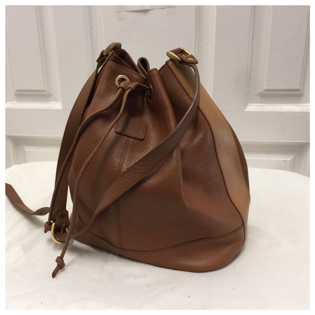 Burberry Leather Shoulder Handbag Brown Hobo Bag