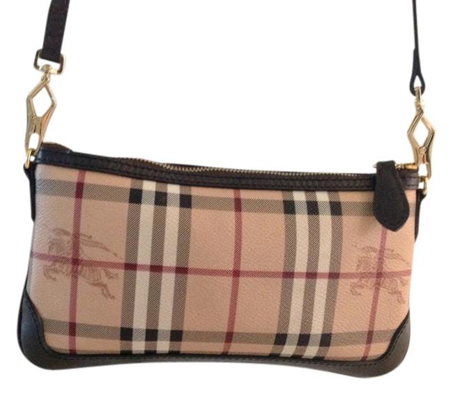 Burberry Clutch Like New Classic Check Leather Cross Body Bag