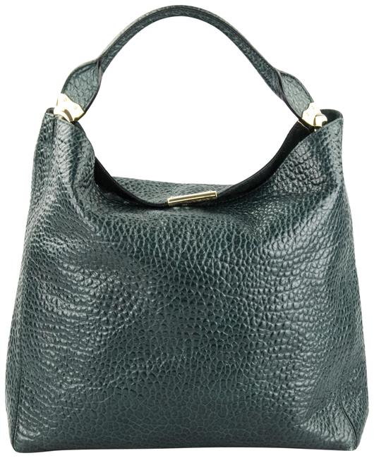 Burberry Linburn Dark Green Leather Hobo Bag