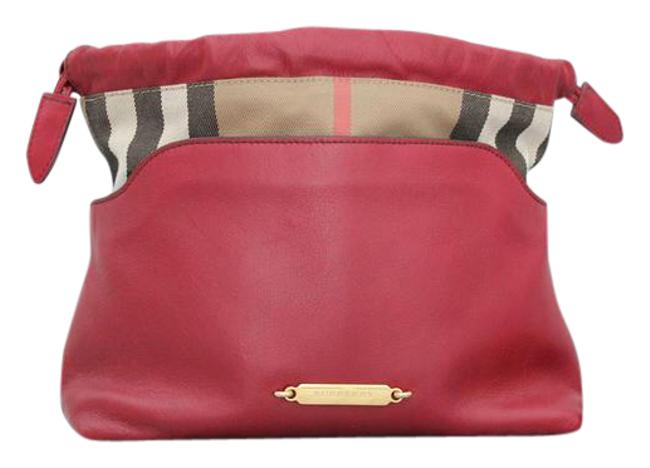 Burberry Little Crush Red LeatherCanvas Cross Body Bag