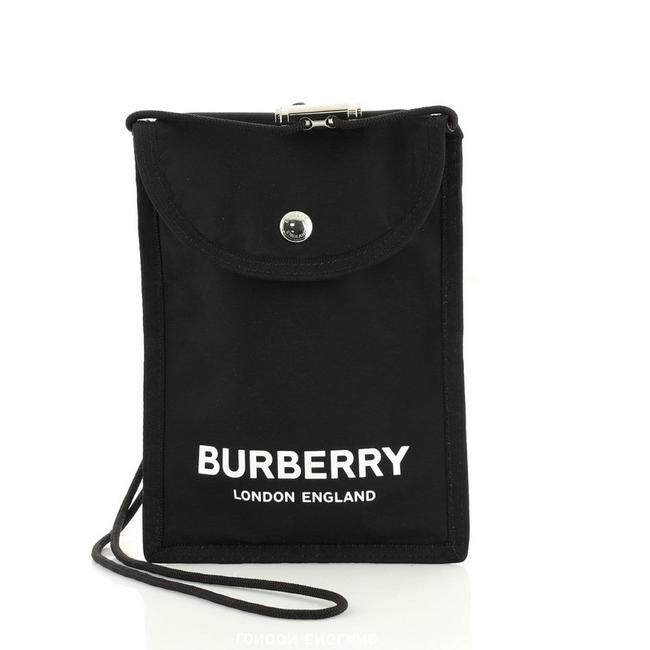 Burberry Logo Phone Case Black Nylon Clutch