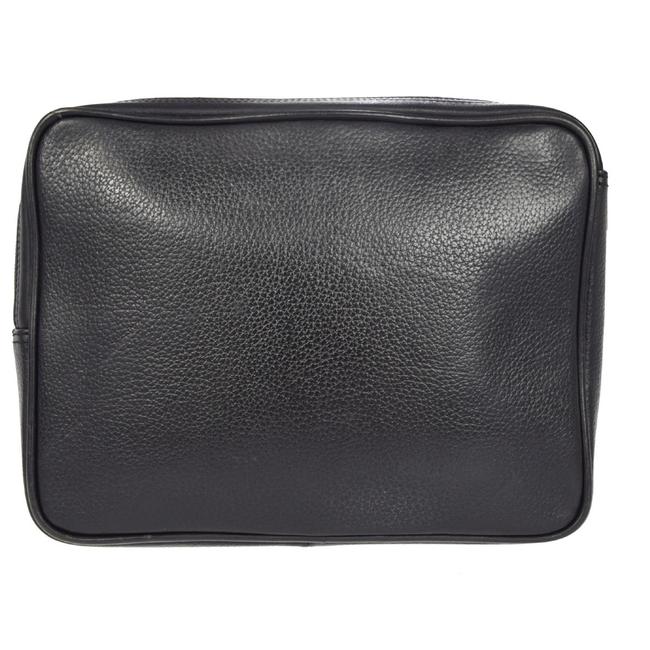 Burberry Logos Hand Brown Vintage 08k007 Black Leather Clutch