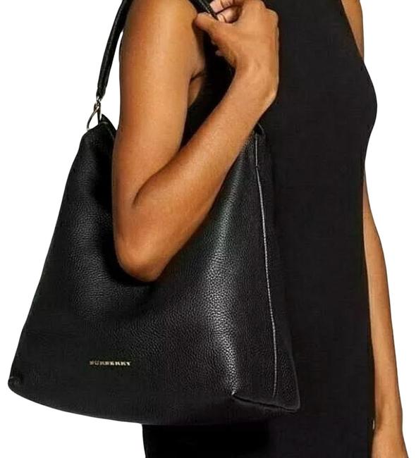 Burberry London Black Leather Hobo Bag