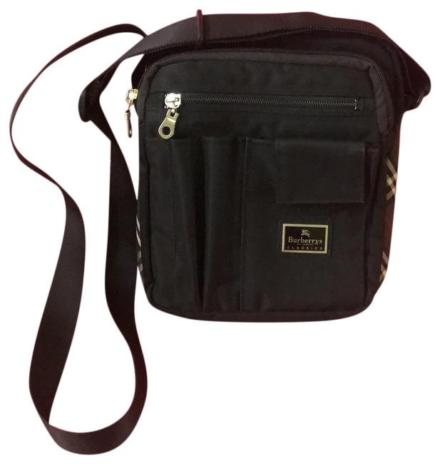 Burberry London Black with Stripes Nylon Cross Body Bag