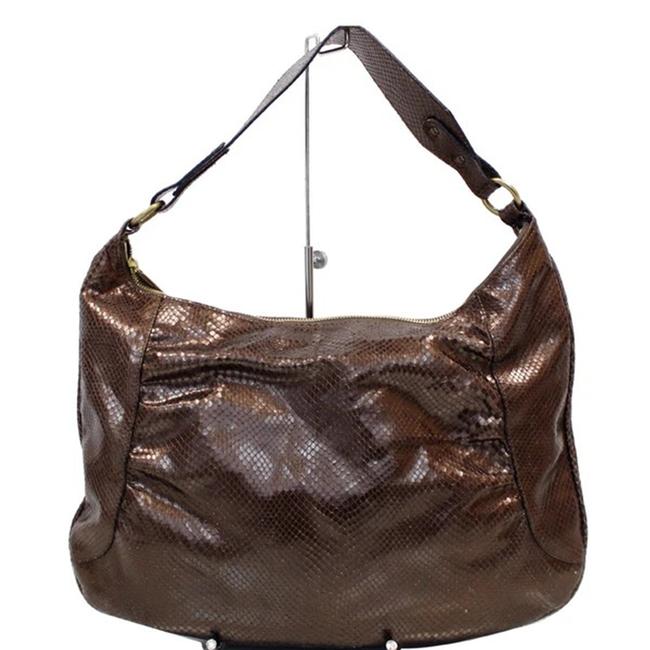 Burberry London Bronze Python Skin Leather Hobo Bag