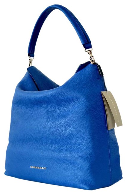 Burberry London Cale Brilliant Blue Leather Hobo Bag