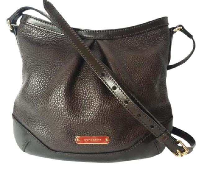 Burberry london Grainy Dark Chocolate Leather Cross Body Bag