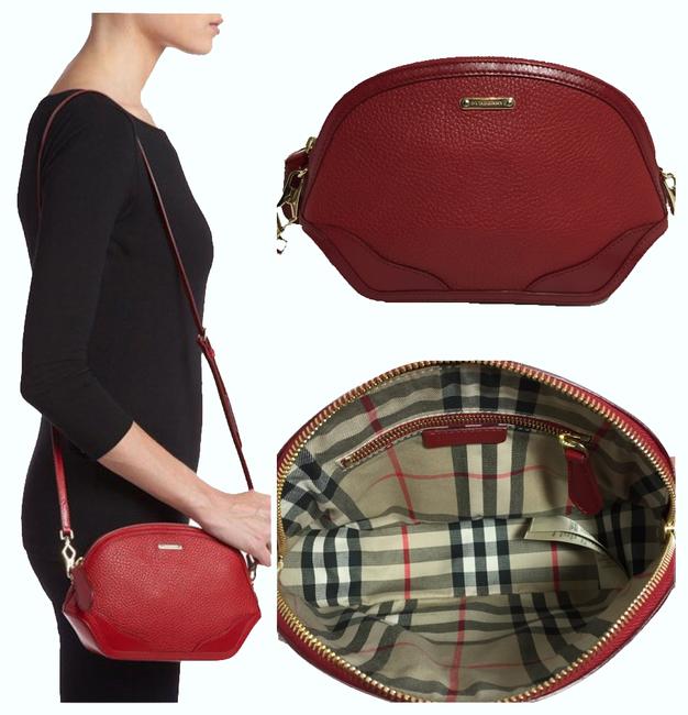 Burberry London Grainy Red Leather Cross Body Bag