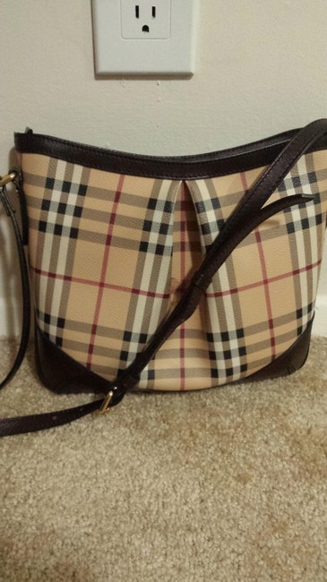 Burberry London Print Leather Cross Body Bag