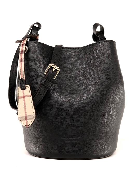 Burberry Bucket Lorne Black Leather Cross Body Bag