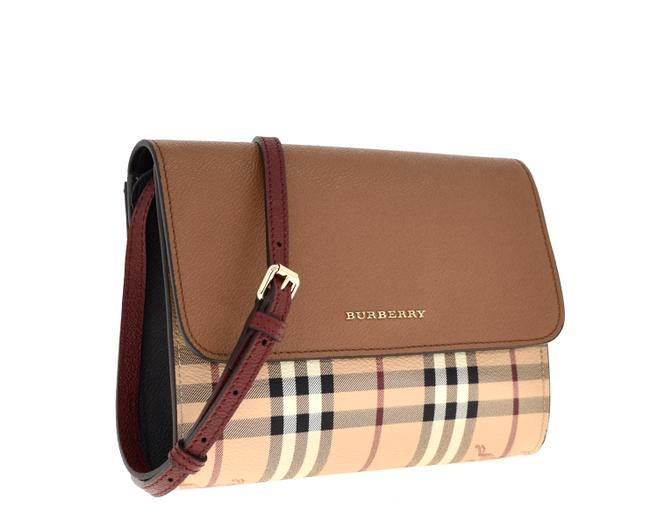 Burberry Loxley Heymarket Brown Leather Cross Body Bag