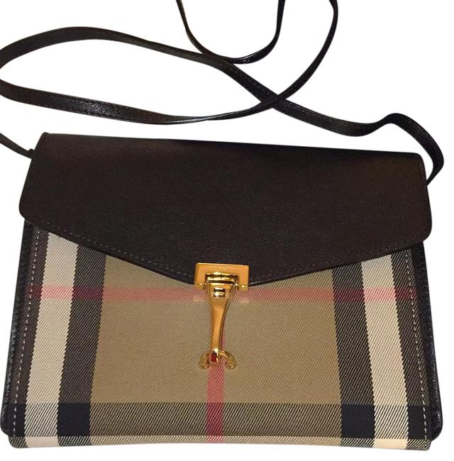 Burberry Macken Black LeatherSuedeCotton Cross Body Bag
