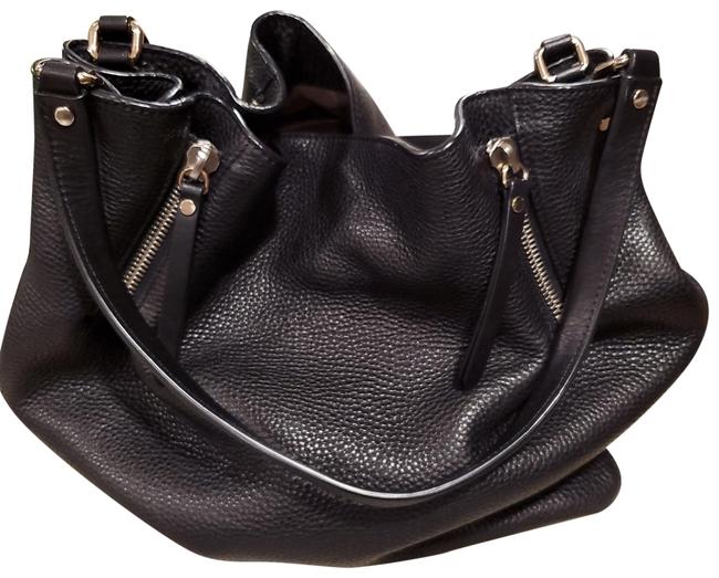 Burberry Maidstone Medium Black Checker Design Pebbled Leather Hobo Bag
