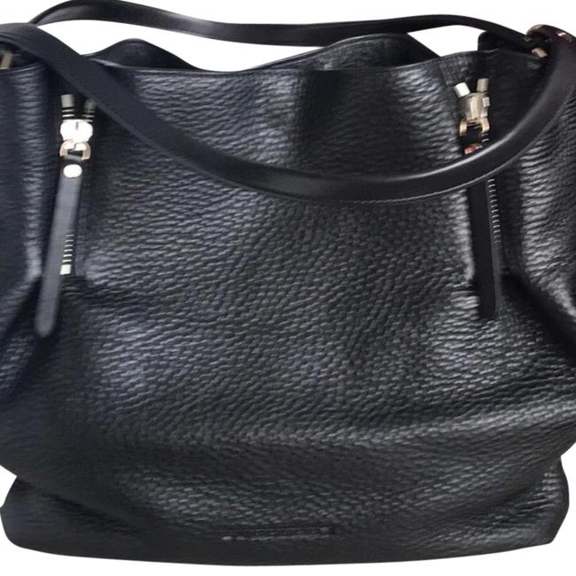 Burberry Maidstone Tote Medium Black Leather Hobo Bag