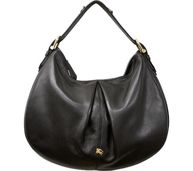 Burberry Malika Black Leather Hobo Bag