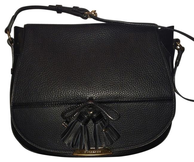 Burberry Crossbody Maydown Black Grainy Leather Hobo Bag