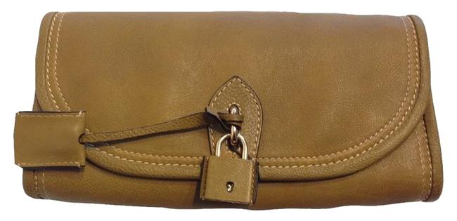 Burberry Mayfield Dark Mustard Yellow Leather Clutch